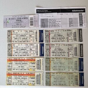 10x ANDREW MCMAHON Something Corporate Jack's Mannequin Concert Ticket Stubs